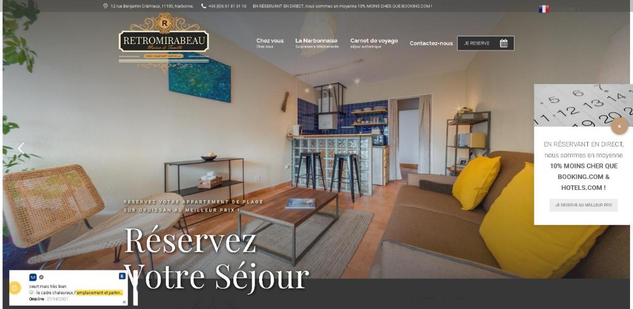 Retromirabeau "Cote Mer" - 29M2 - Lumineux - Terrasse Loggia - Vue Marina - Parking Securise - 2 A 3 Pers - Emplacement Top - Cheques Vacances Connect Gruissan Εξωτερικό φωτογραφία